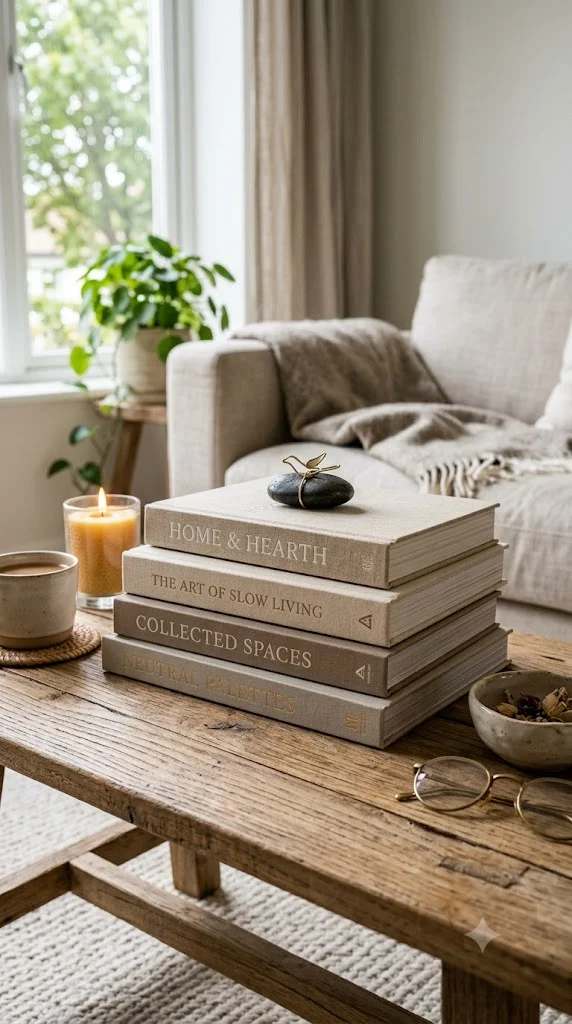 Books Topped With a Small Object