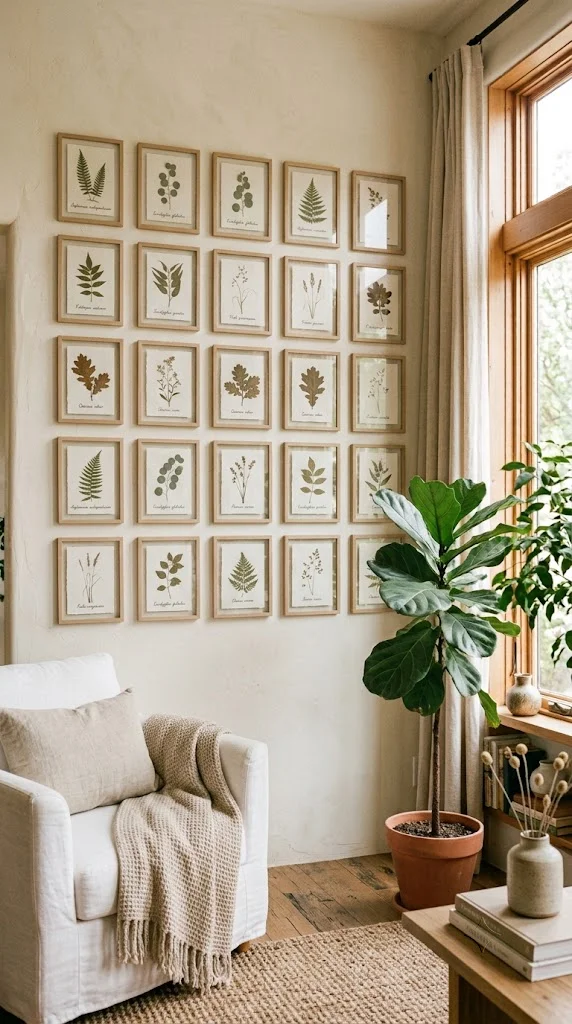 20 Beautiful Wall Decor Living Room Ideas 12 Botanical Pressed Art