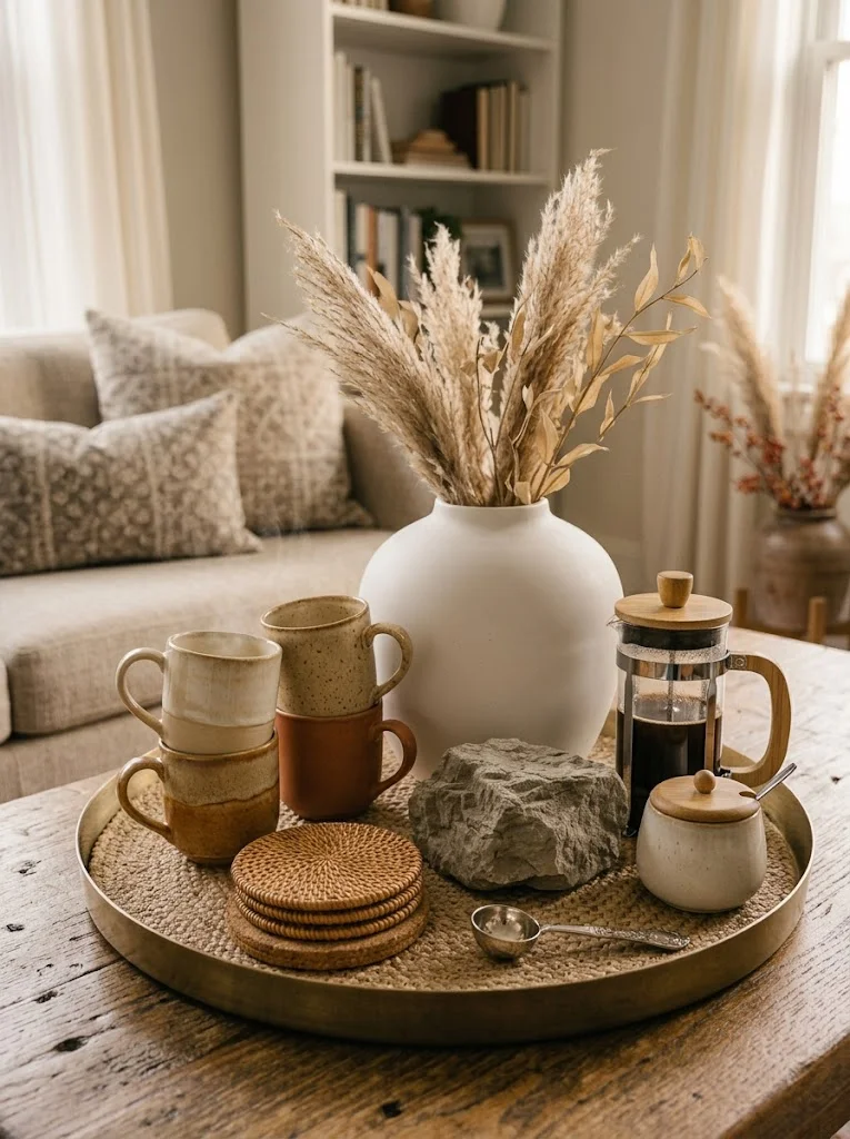 Coffee Table Styled for a Specific Ritual