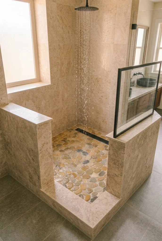 Corner Shower Ideas 12 Corner Shower with Black Frame Accents