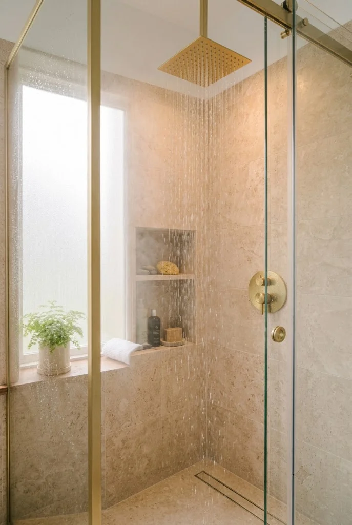Corner Shower Ideas 9 Corner Shower with a Rain Showerhead 1