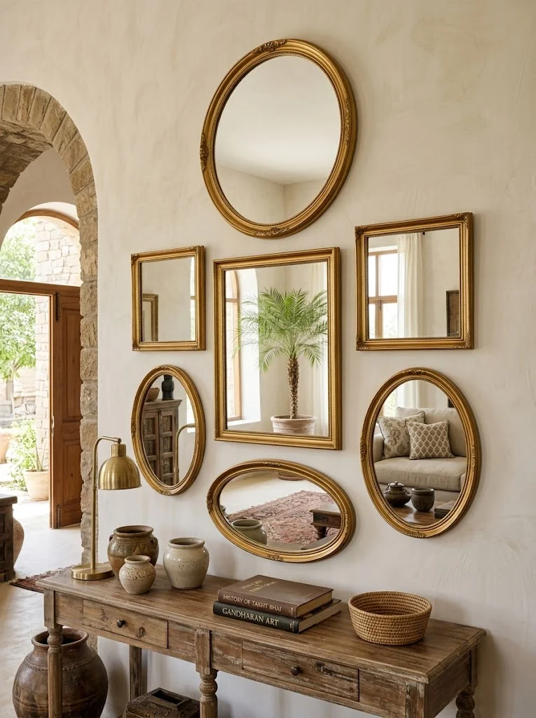 20 Beautiful Wall Decor Living Room Ideas 7 Mirror Cluster Arrangement 1