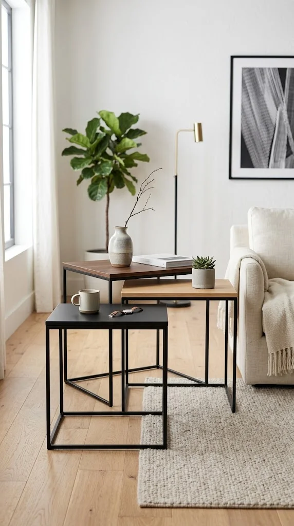 Living Room Side Table 3 Nesting Table Set 1