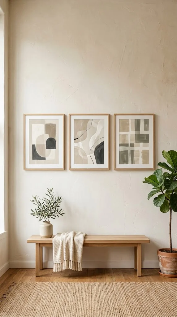20 Beautiful Wall Decor Living Room Ideas 20 Neutral Abstract Art Duo or Trio