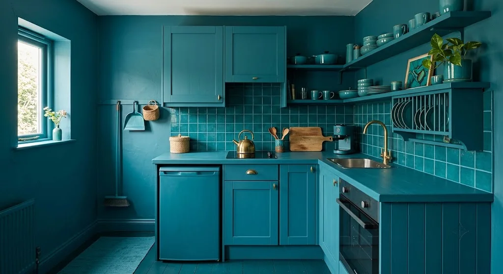 Color Drench the Entire Kitchenette