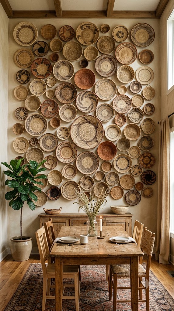 Woven Basket Wall Display