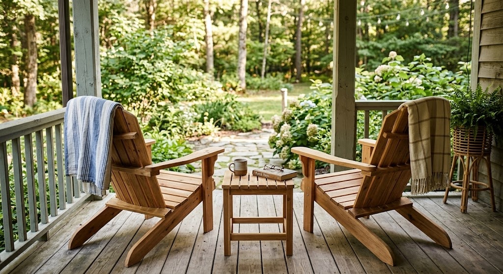 Adirondack Chairs with a Side Table 1