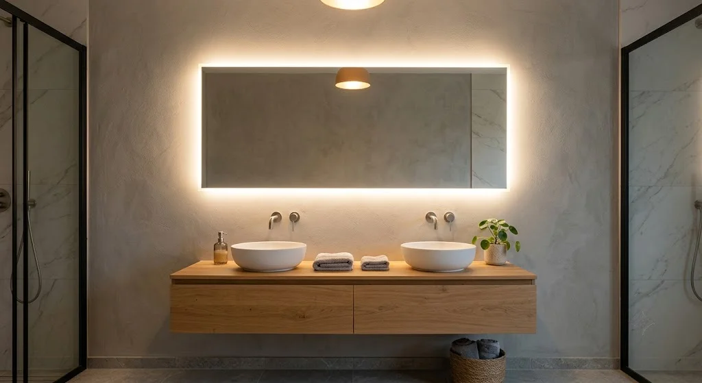 Backlit Mirror for Ambient Glow