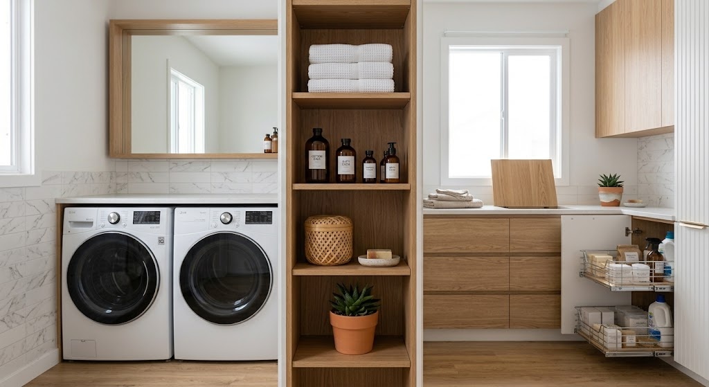 Built In Laundry Folding Bench