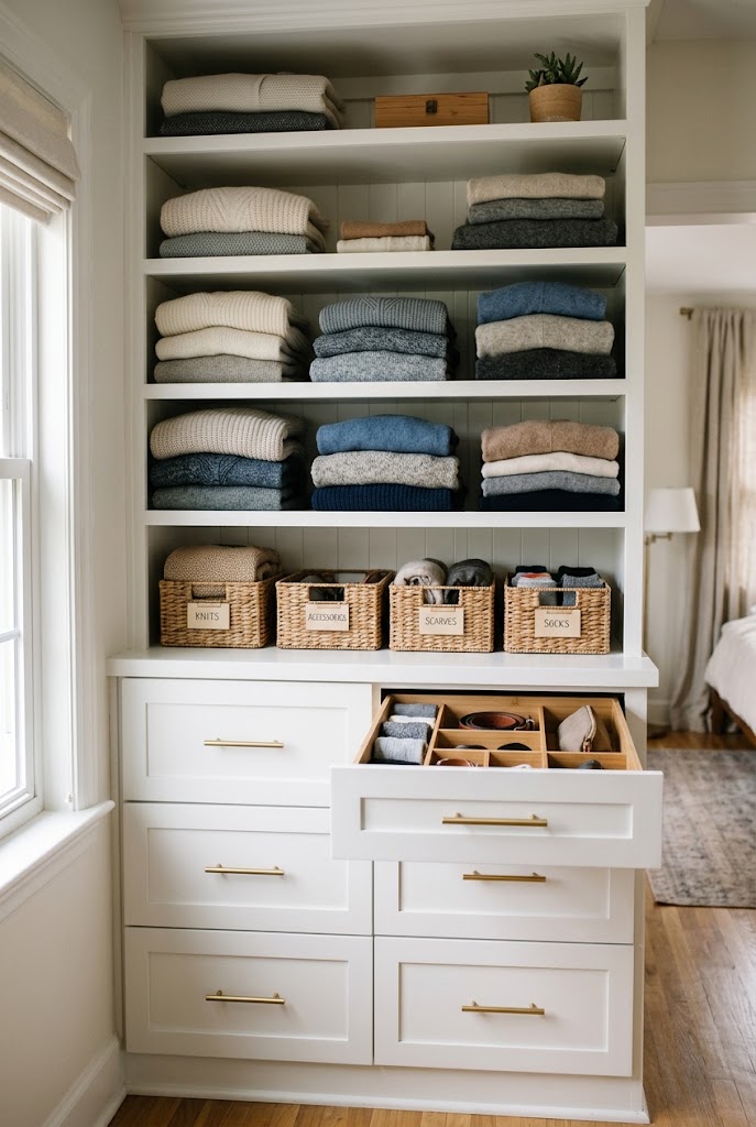 Combine Drawers With Open Shelves