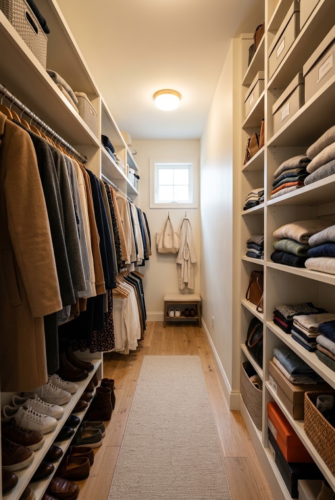 Create a Slim Walk In Wardrobe Corridor