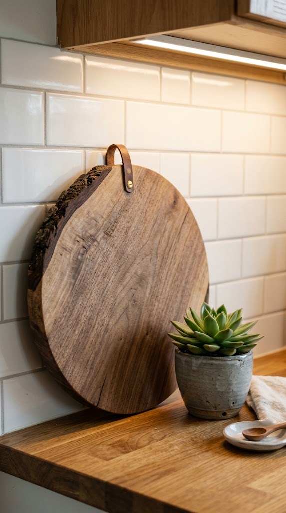 Cutting Board Leaning Against the Backsplash