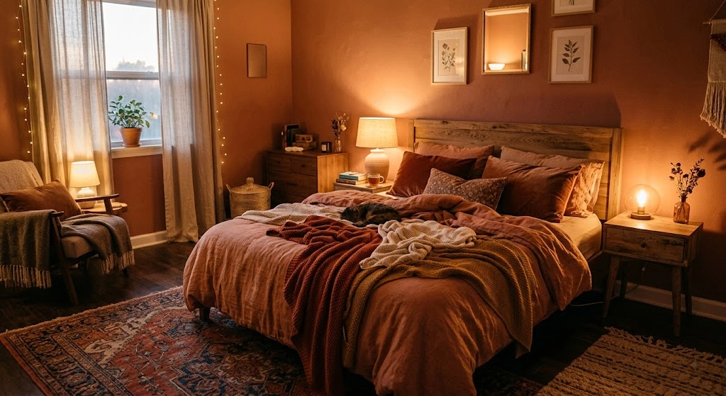 Dark Peach for a Cozy Feel
