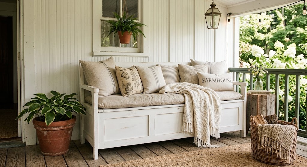 Farmhouse Storage Bench 1