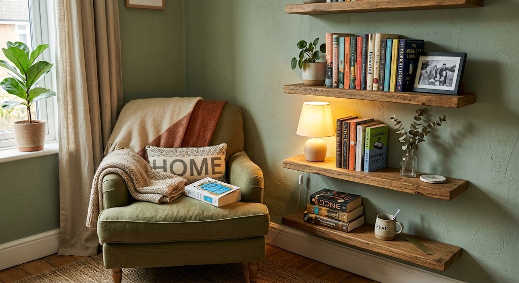 Floating Shelves for a Reading Nook 1