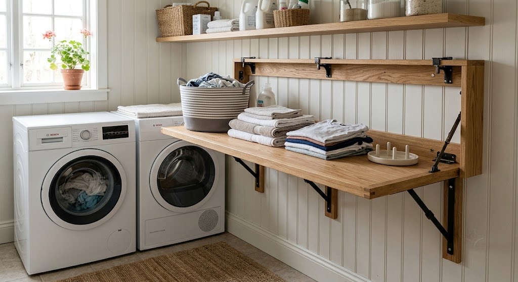 Fold Down Laundry Counter 1