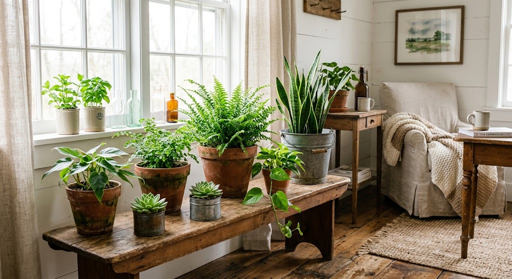 Fresh Greenery in Simple Containers