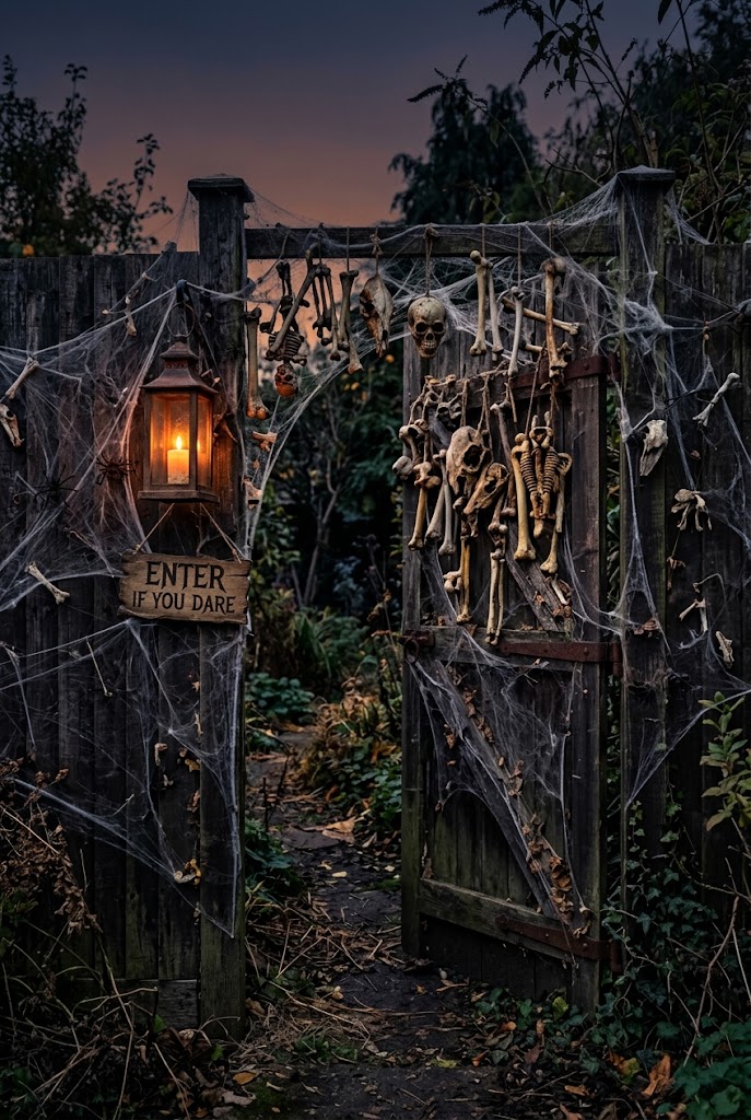 Halloween Chain Fence Scene