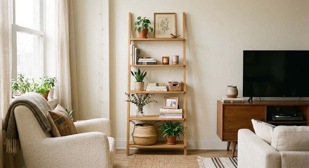 Ladder Shelf as a Freestanding Piece 1