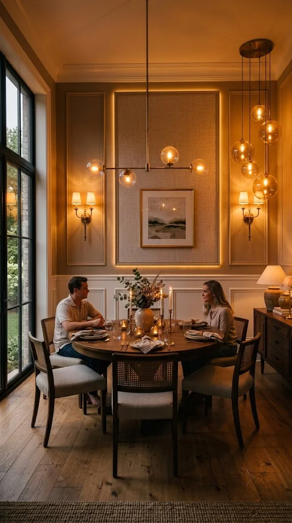 Layered Warm Statement Lighting