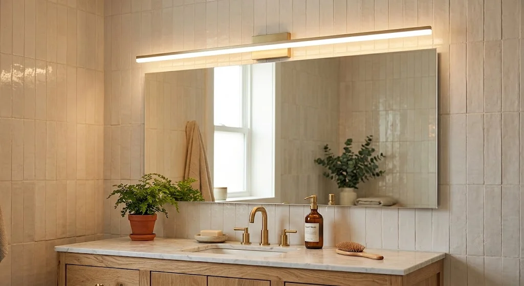 Linear Fixtures for Wide or Double Vanities