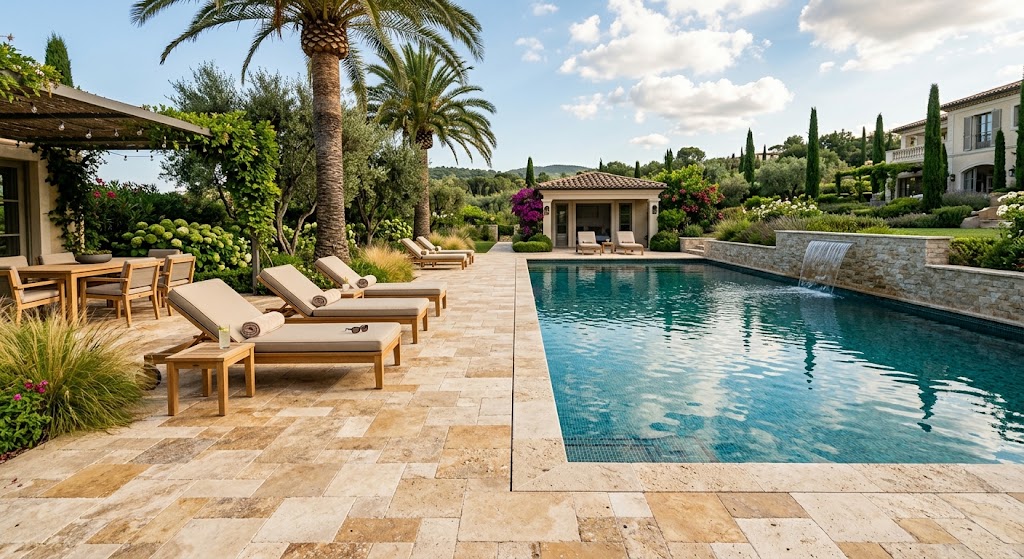 Natural Stone Pool Deck