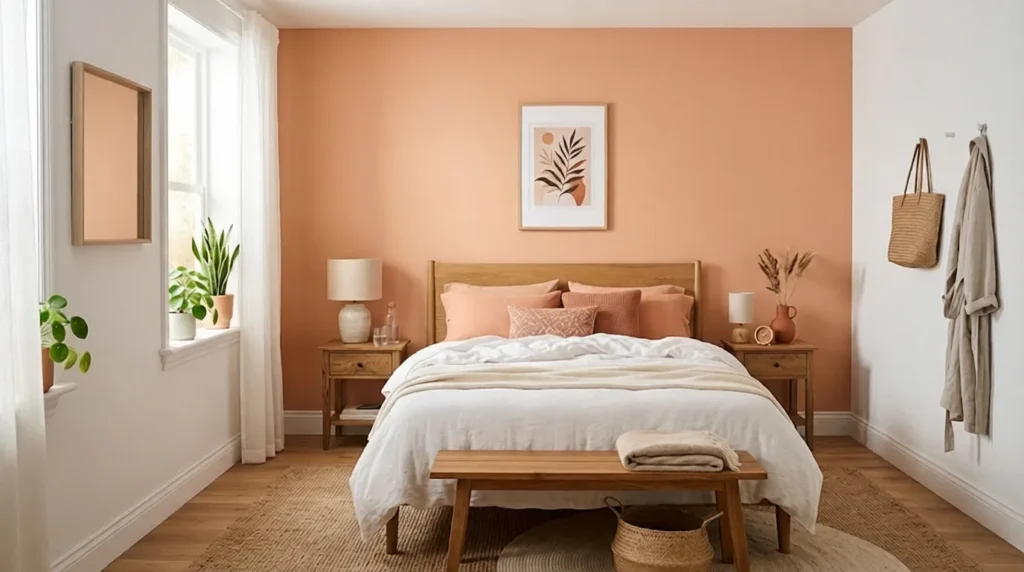One Peach Accent Wall