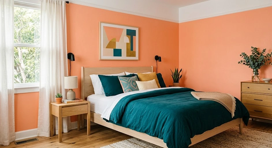 Peach and Teal for Contrast