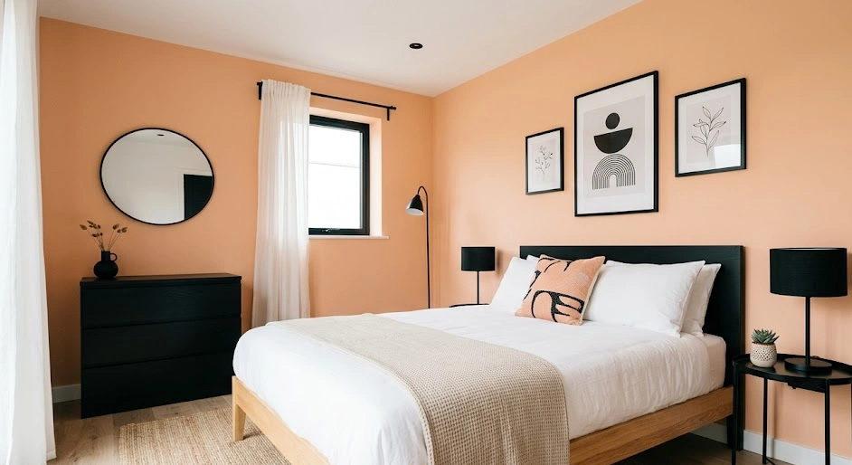 Peach with Black Accents