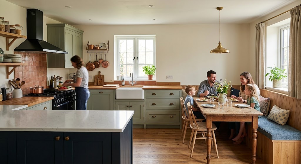 Use a U Shaped Kitchen Layout to Create a Wall