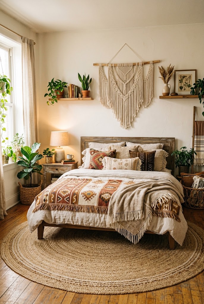 Boho Layered Textile Bedroom