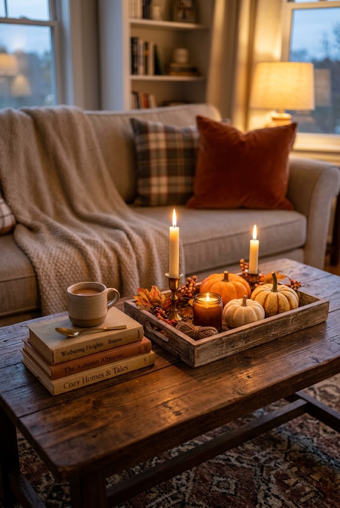 Candlelit Coffee Table Vignette
