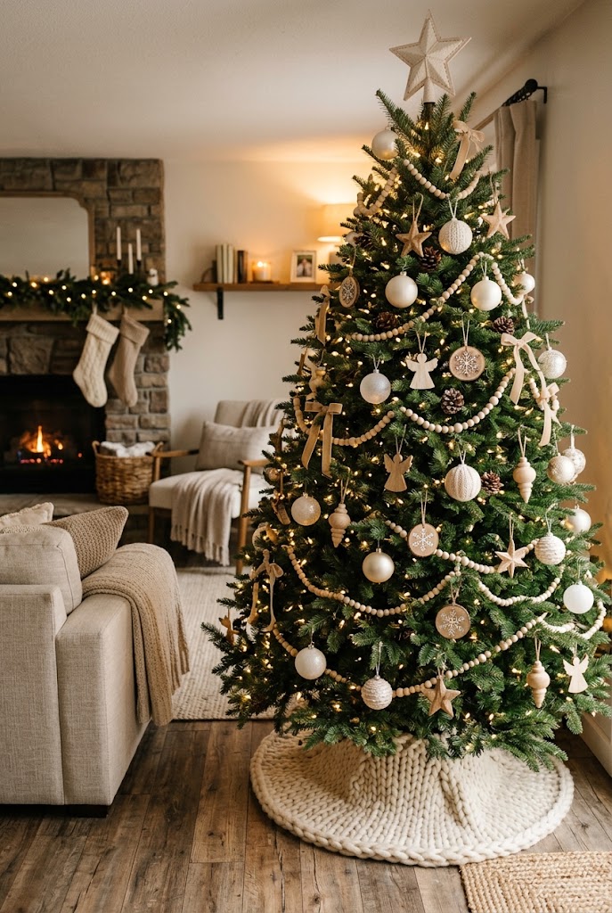 10 Christmas Decor Ideas for a Cozy, Festive Home 4 Cozy Neutral Christmas Tree