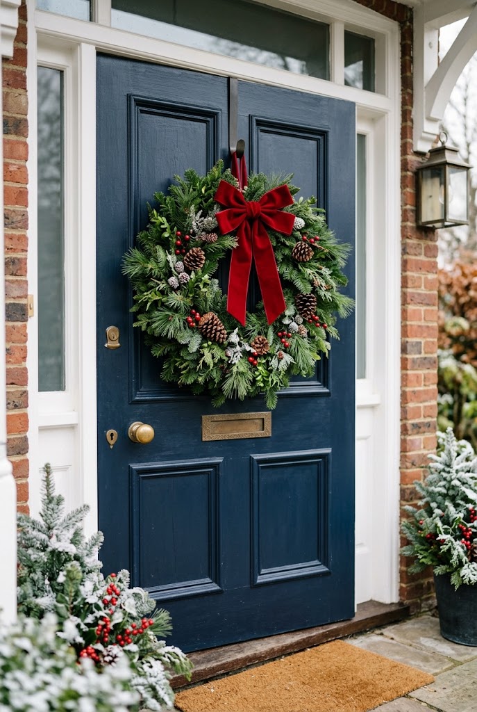 10 Christmas Decor Ideas for a Cozy, Festive Home 8 Fresh Greenery Door Wreath