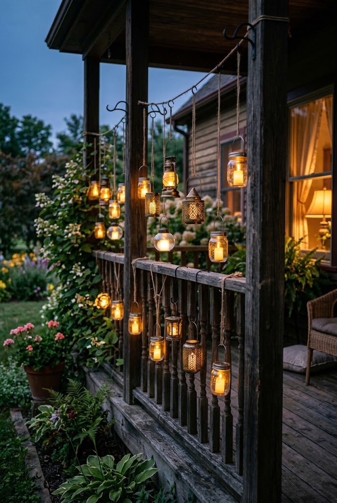 15 Easy Halloween Entryway Decor Ideas That Impress Guests Instantly 5 Lantern Lit Porch Railing