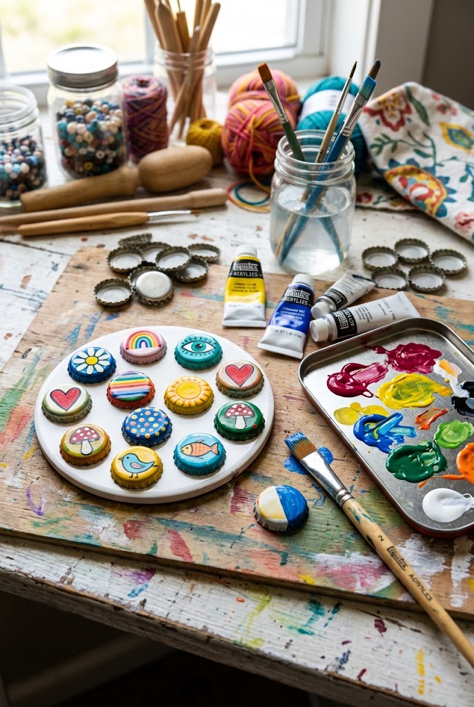 Recycled Bottle Cap Magnets 1