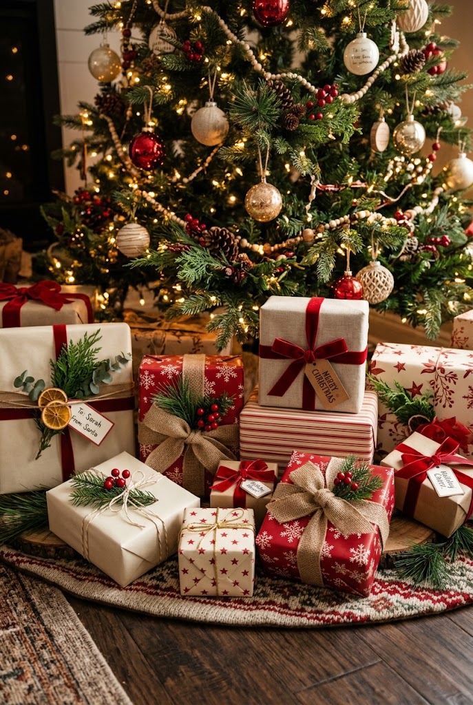 10 Christmas Decor Ideas for a Cozy, Festive Home 7 Wrapped Gift Display Under the Tree