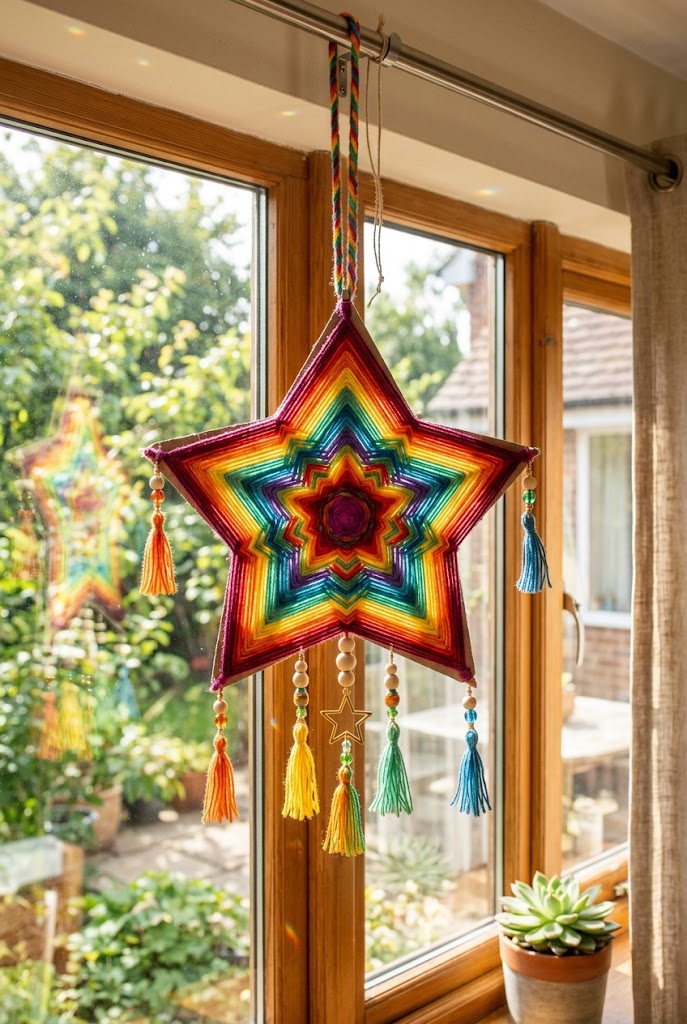 Yarn Wrapped Suncatchers
