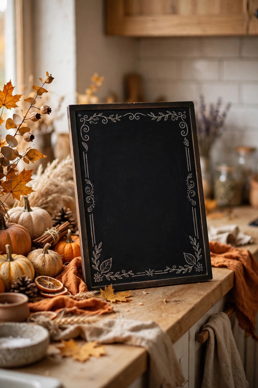 Chalkboard menu for Thanksgiving day