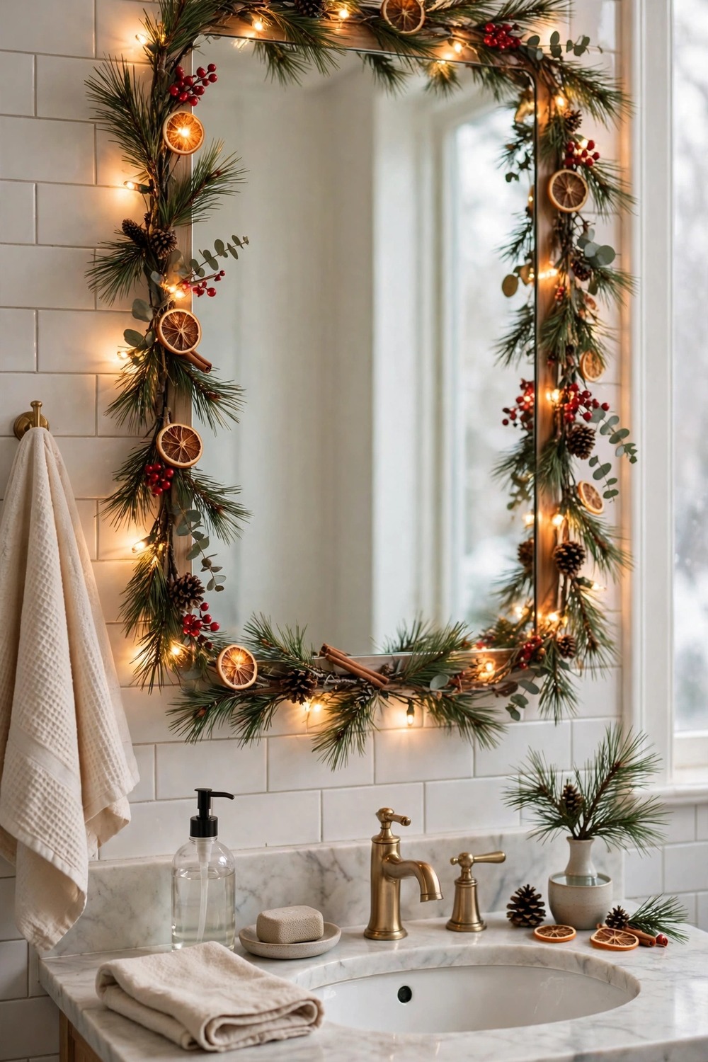 a2 s03 pine garland mirror