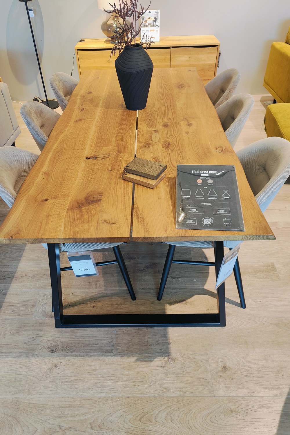 Mixed dining chairs around a table