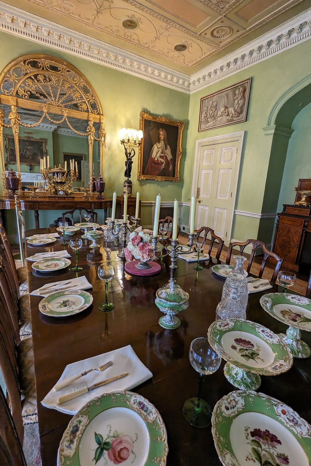 Glass dining table in a tiny room