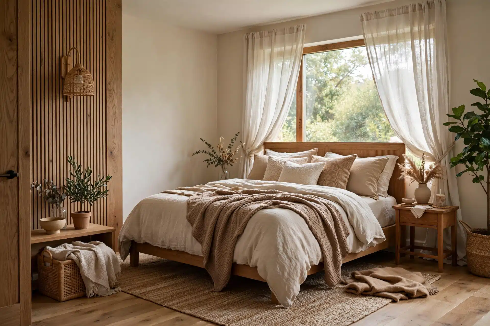 Small bedroom styled with ideas that make tiny spaces feel big