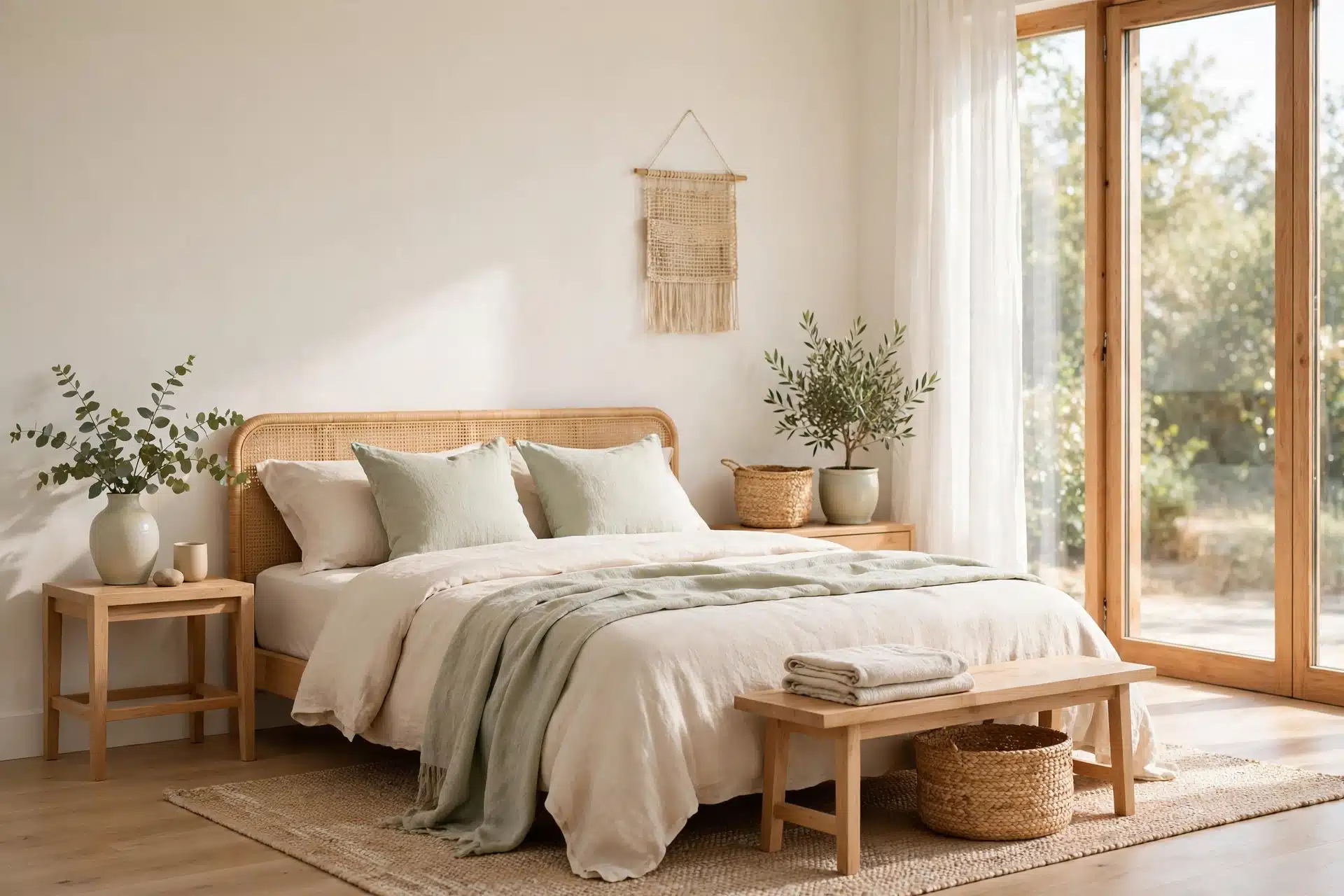 12 Small Bedroom Ideas That Make Tiny Spaces Feel Big 2 Calm neutral base bedroom with soft warm white walls